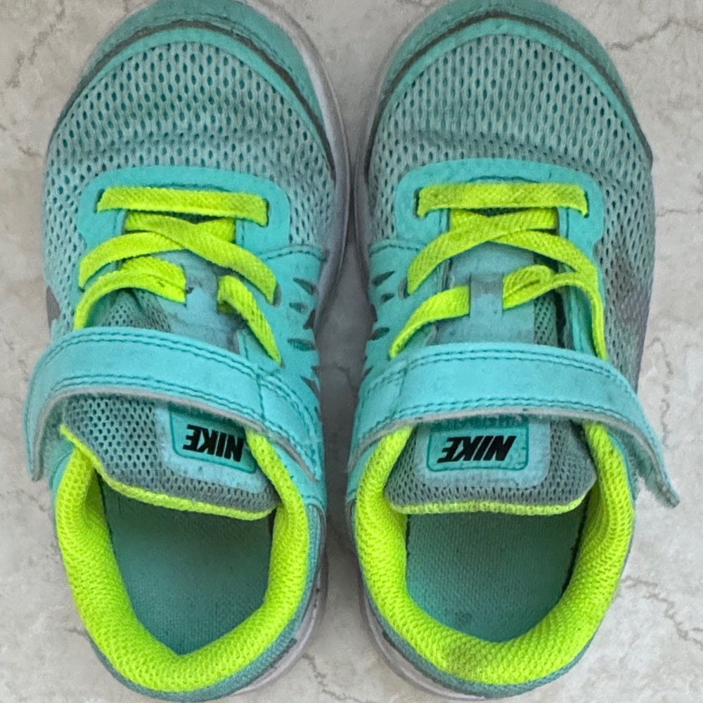 Nike Kids' Turquoise and Lime Sneakers